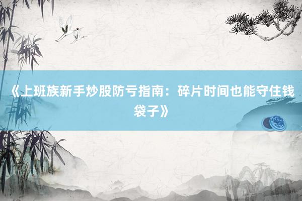 《上班族新手炒股防亏指南：碎片时间也能守住钱袋子》
