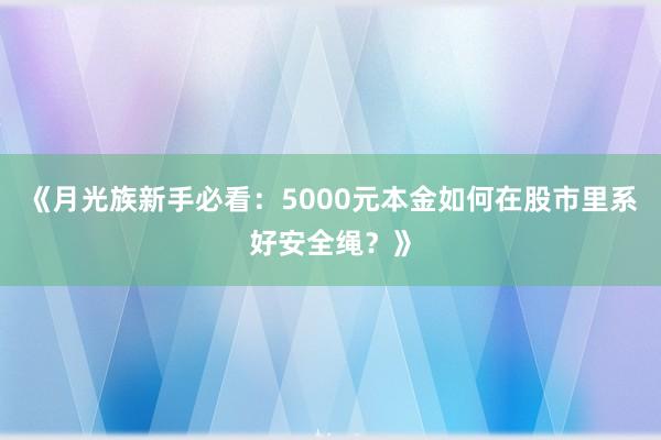 《月光族新手必看：5000元本金如何在股市里系好安全绳？》
