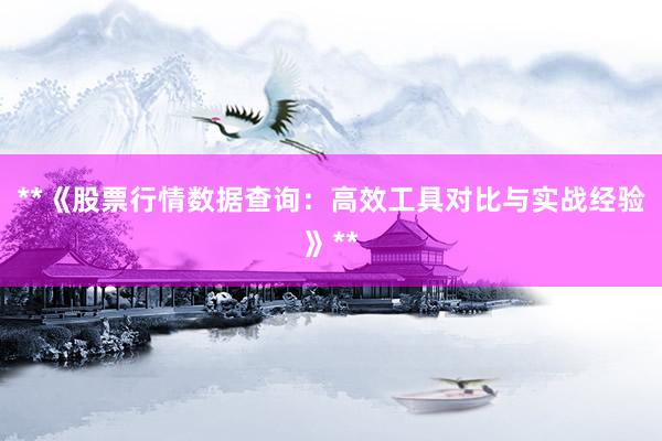 **《股票行情数据查询：高效工具对比与实战经验》**