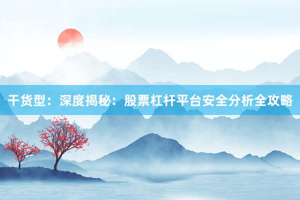 干货型：深度揭秘：股票杠杆平台安全分析全攻略