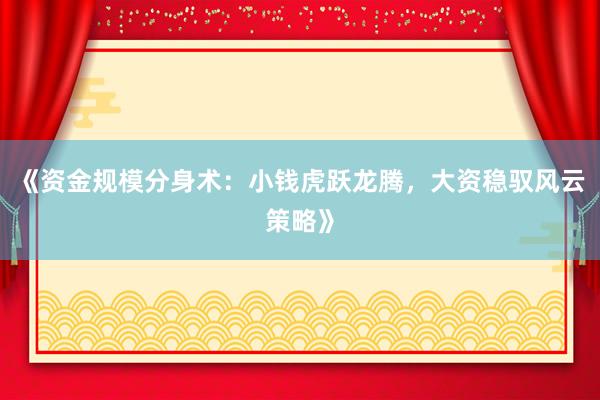 《资金规模分身术：小钱虎跃龙腾，大资稳驭风云策略》